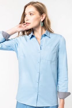 Camisa de algodón Nevada de manga larga para mujer