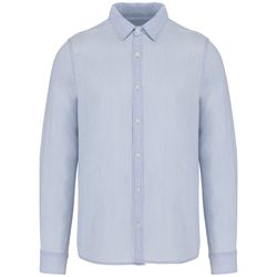 Camisa de algodón sarga efecto lavado hombre