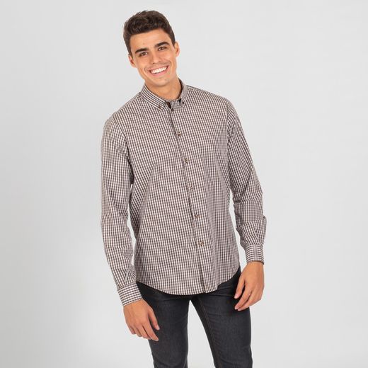 Camisa Hombre Vicenzo Slim Fit Cuadro