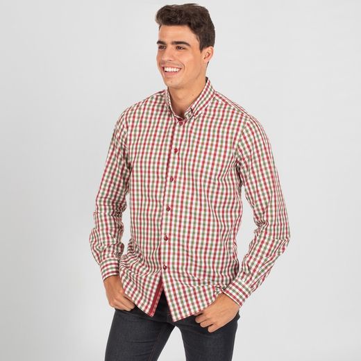 Camisa Hombre Vicenzo Slim Fit Cuadro
