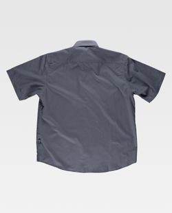 Camisa de manga curta com uma bolsa no peito Cinza