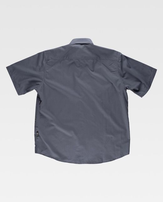 Camisa de manga curta com uma bolsa no peito Cinza