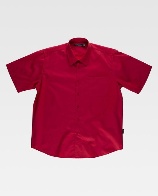 Chemise à manches courtes avec un sac de poitrine Rouge
