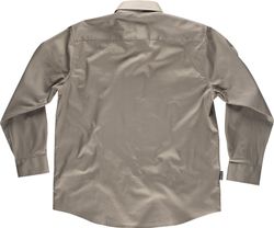 Langarmhemd mit zwei Brusttaschen mit Klappen aus 100% Baumwollbeige