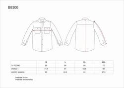 Chemise à manches longues, avec deux poches poitrine à rabats 100% Coton Blanc