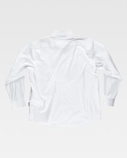 Chemise à manches longues, avec deux poches poitrine à rabats 100% Coton Blanc