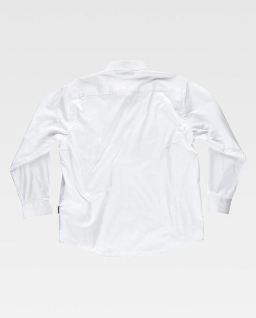 Chemise à manches longues, avec deux poches poitrine à rabats 100% Coton Blanc