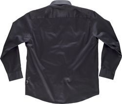 Langärmliges Hemd mit zwei Brusttaschen mit Klappen aus 100% schwarzer Baumwolle