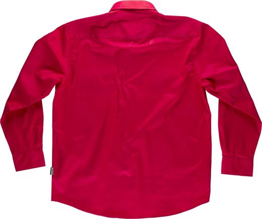Langarmhemd mit zwei Brusttaschen mit Klappen aus 100% Baumwollrot
