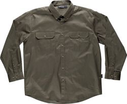 Camisa de manga larga, con dos bolsos de pecho Verde Caza