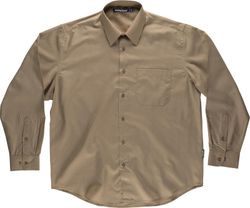 Camisa manga larga con un bolso de pecho Beige