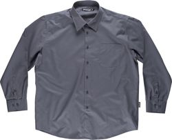 Camisa de manga larga con bolso de pecho Gris