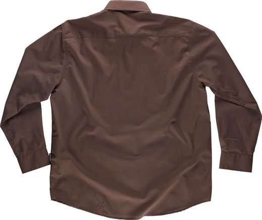 Langarmhemd mit Brusttasche Braun