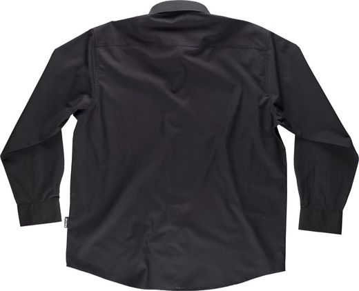 Langarmhemd mit Brusttasche Schwarz