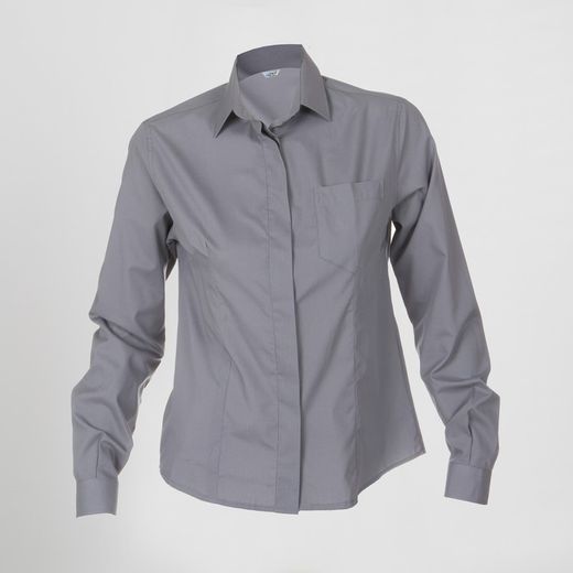 Chemisier Femme Bouton Caché M/L Popeline
