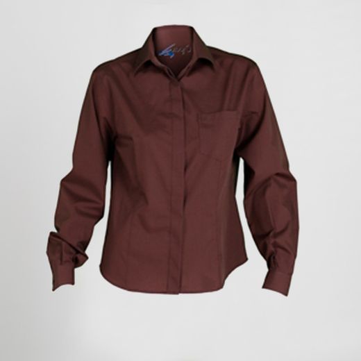 Blusa Mujer Boton Oculto M/L Popelin