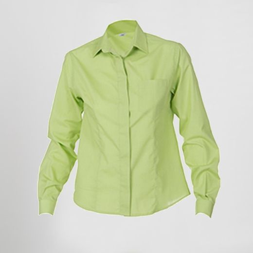 Blusa Mujer Boton Oculto M/L Popelin