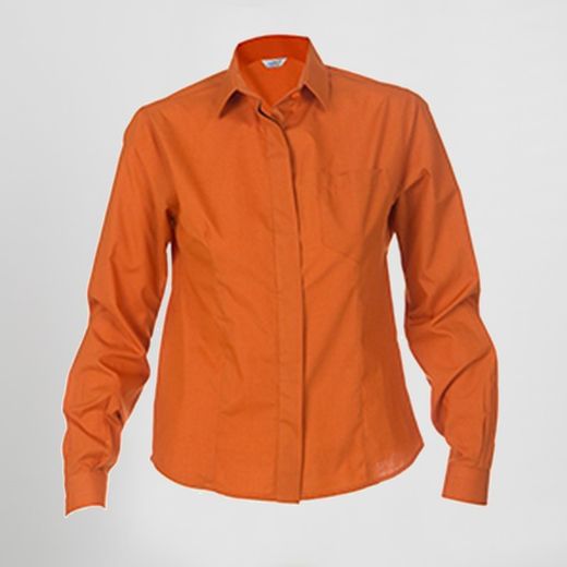 Blusa Mujer Boton Oculto M/L Popelin