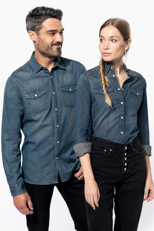 CAMISA DENIM MANGA LARGA HOMBRE