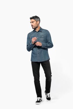 CAMISA DENIM MANGA LARGA HOMBRE