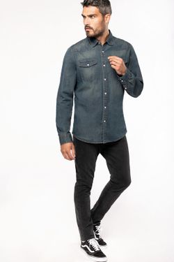 CAMISA DENIM MANGA LARGA HOMBRE