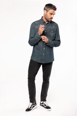 CAMISA DENIM MANGA LARGA HOMBRE