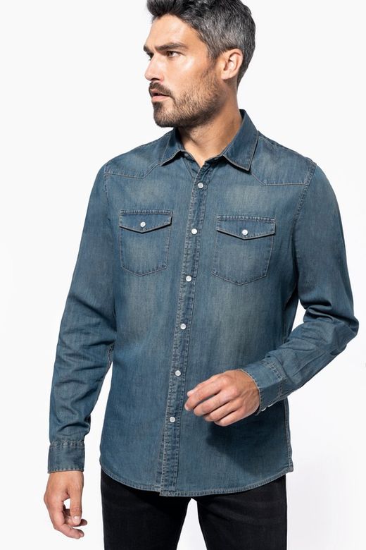 CAMISA DENIM MANGA LARGA HOMBRE