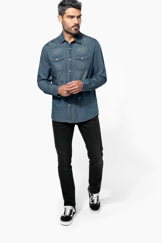 CAMISA DENIM MANGA LARGA HOMBRE