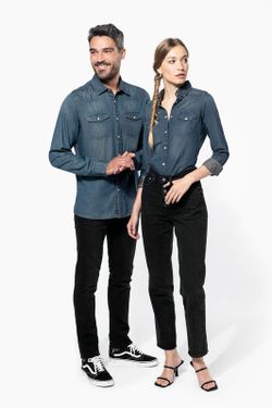 CAMISA DENIM MANGA LARGA HOMBRE