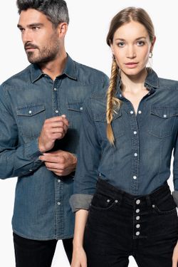 CAMISA DENIM MANGA LARGA HOMBRE