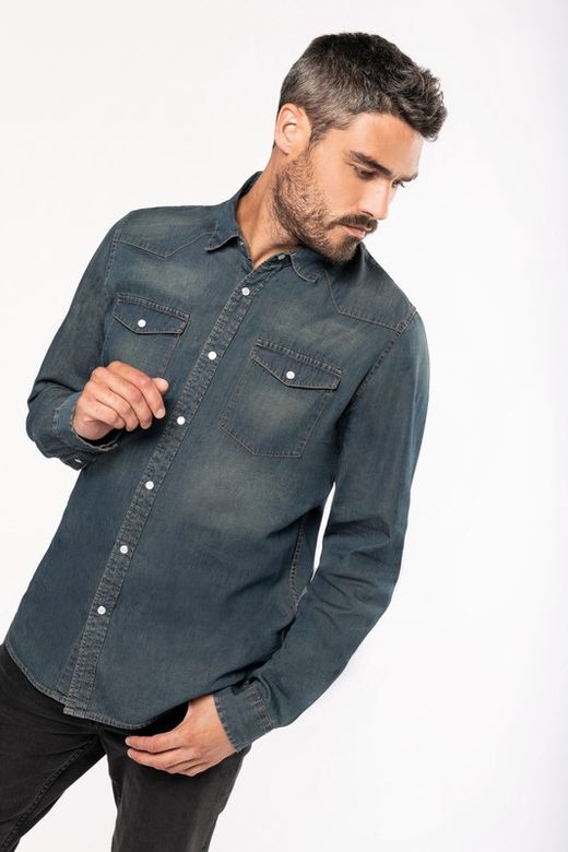 CAMISA DENIM MANGA LARGA HOMBRE