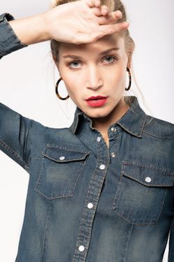 WOMEN'S LONG SLEEVE DENIM SHIRT