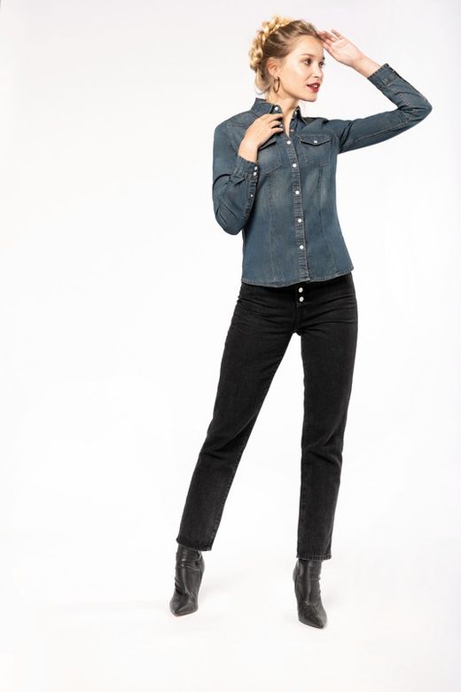 WOMEN'S LONG SLEEVE DENIM SHIRT