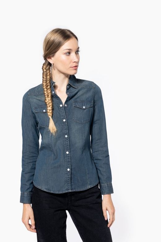 WOMEN'S LONG SLEEVE DENIM SHIRT