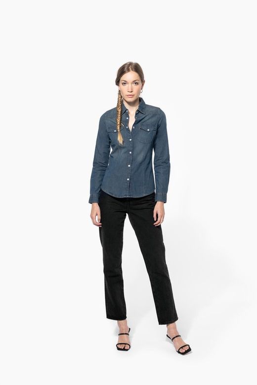 WOMEN'S LONG SLEEVE DENIM SHIRT