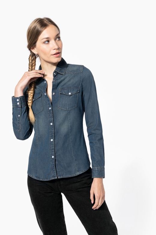 WOMEN'S LONG SLEEVE DENIM SHIRT