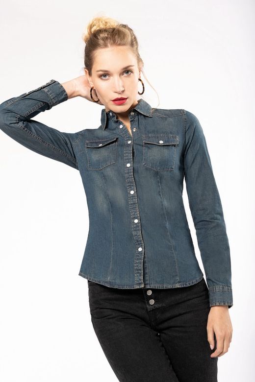 WOMEN'S LONG SLEEVE DENIM SHIRT