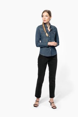 WOMEN'S LONG SLEEVE DENIM SHIRT
