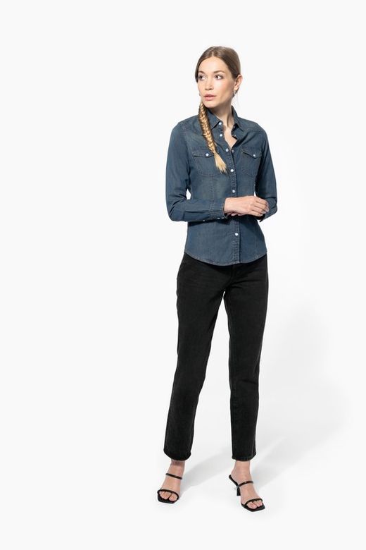 WOMEN'S LONG SLEEVE DENIM SHIRT