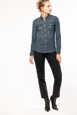 WOMEN'S LONG SLEEVE DENIM SHIRT