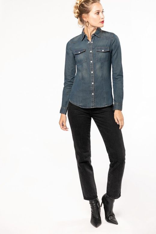 WOMEN'S LONG SLEEVE DENIM SHIRT