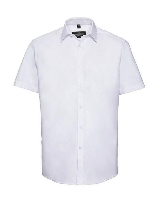 Camisa de manga curta em espinha de peixe para homens