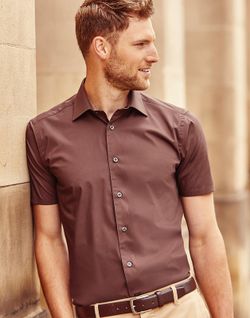 Camisa entallada manga corta