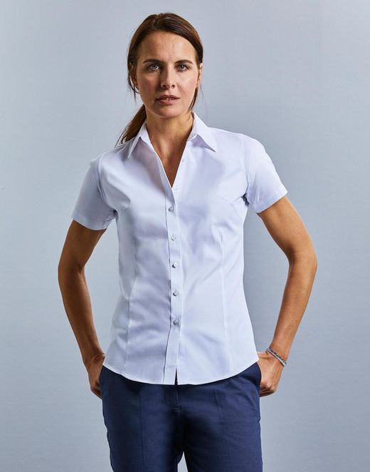 Coolmax® women's short-sleeve fitted shirt