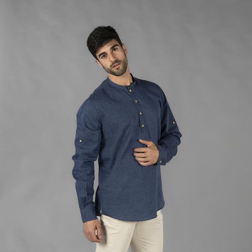 CAMISA HOMBRE LINO/COTTON CUELLO MAO TIWI
