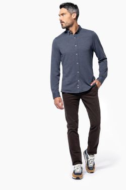 Camicia a maniche lunghe jacquard