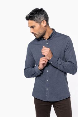 Camicia a maniche lunghe jacquard