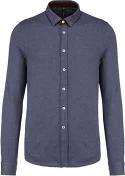 Camicia a maniche lunghe jacquard