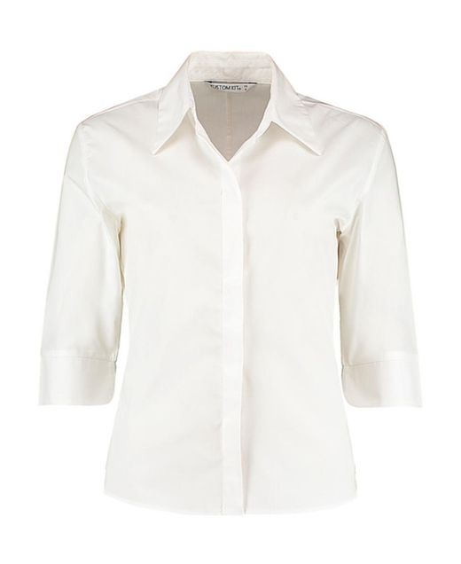 Camisa manga 3/4 mujer entallada