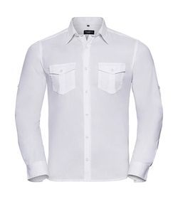 Camisa manga arremangada con bolsillos hombre